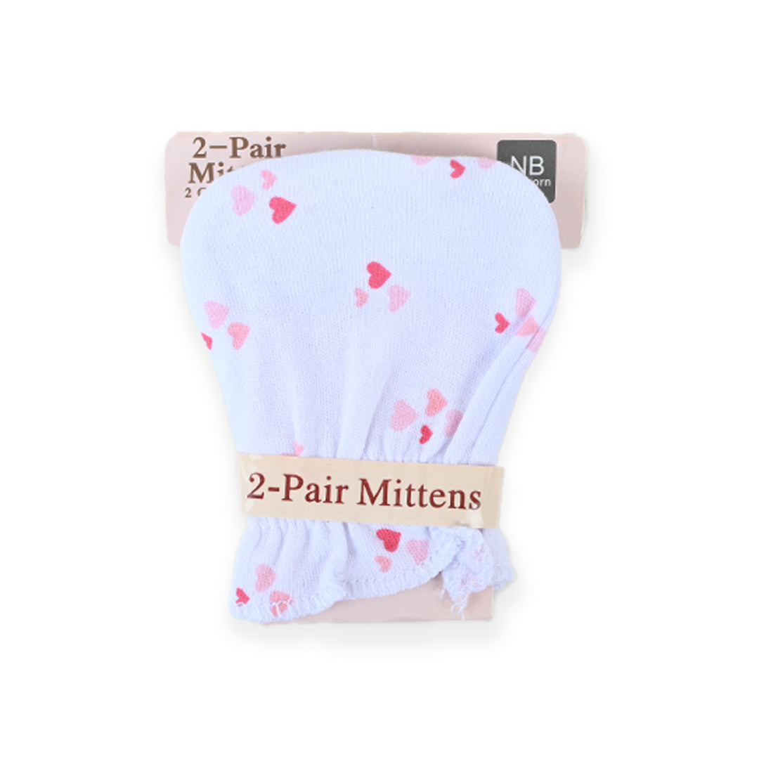 Newborn 100% Soft Cotton Mittens Pack of 2
