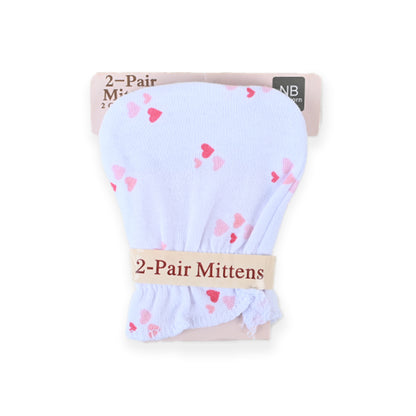 Newborn 100% Soft Cotton Mittens Pack of 2