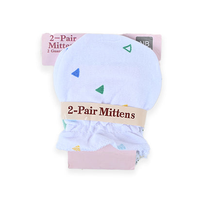 Newborn 100% Soft Cotton Mittens Pack of 2