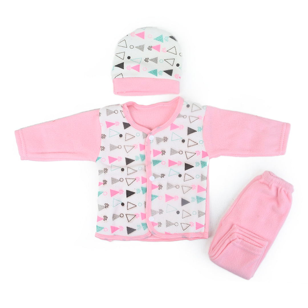 Polka 3 Piece Fleece Winter Sleep Suit Starter Set