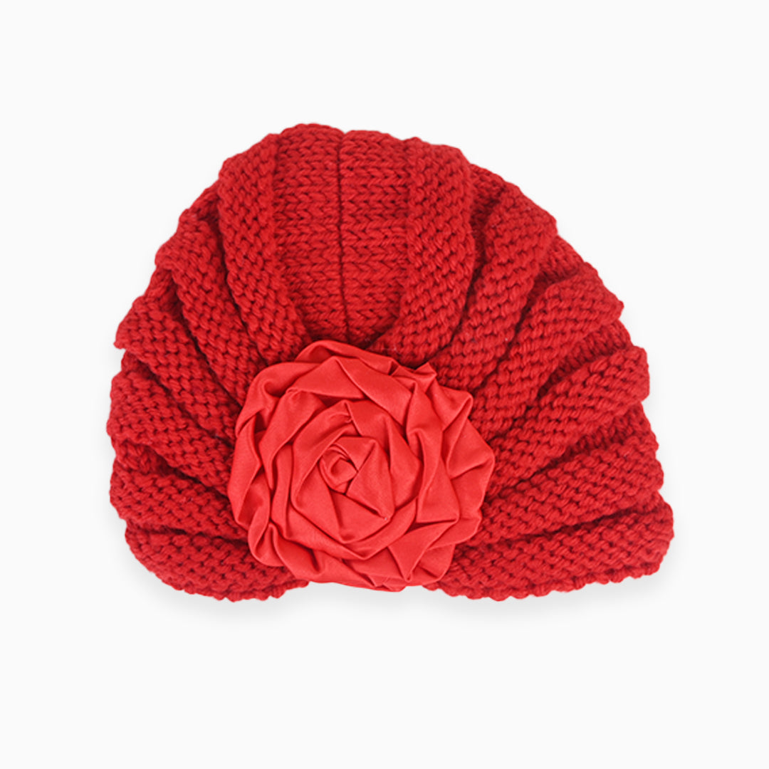 Flower Wool Turban Hats