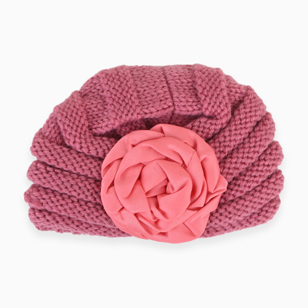 Flower Wool Turban Hats