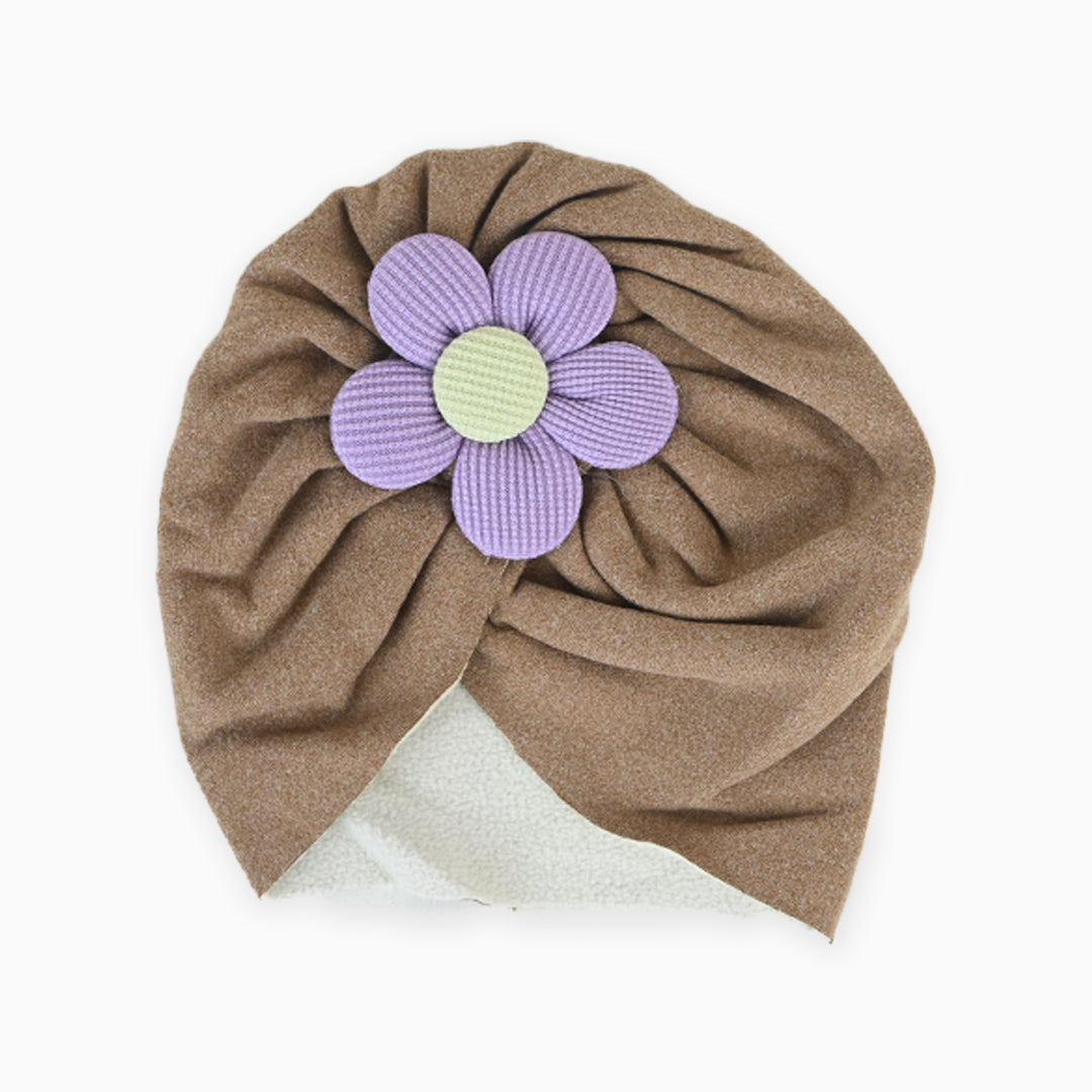 Flower Fleece Turban Hats