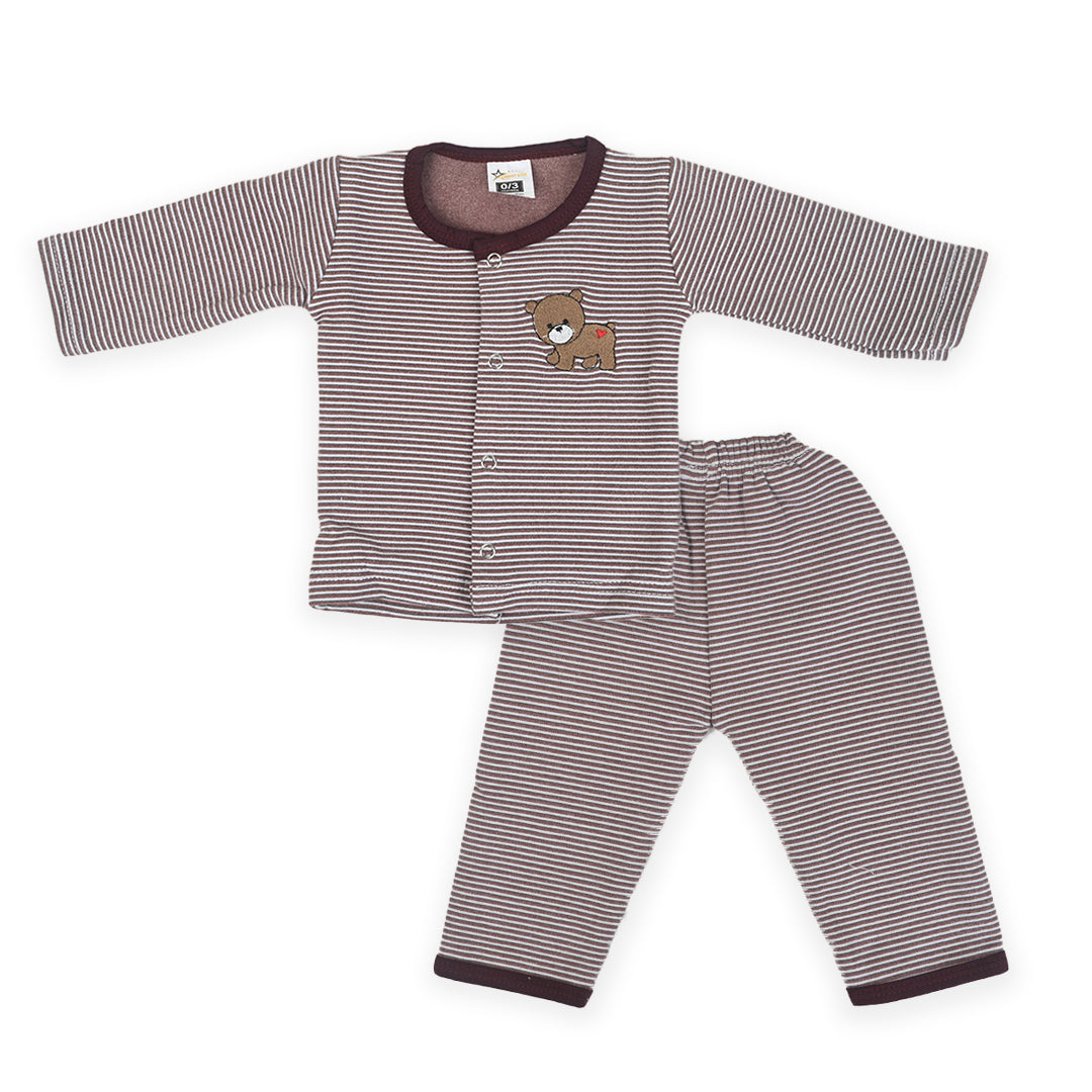 Striped 2 piece Fleece Shirt & Pajama