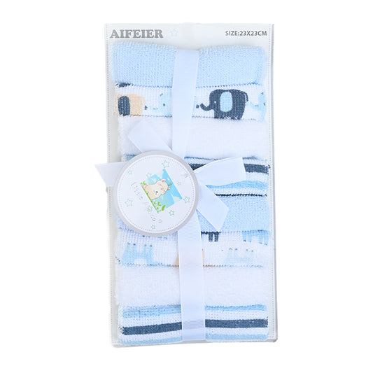 Little Alpaca 8 Piece Face Towel Set Blue Elephant