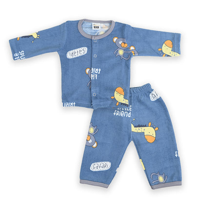 Safari Printed Winter Newborn Sleep suits