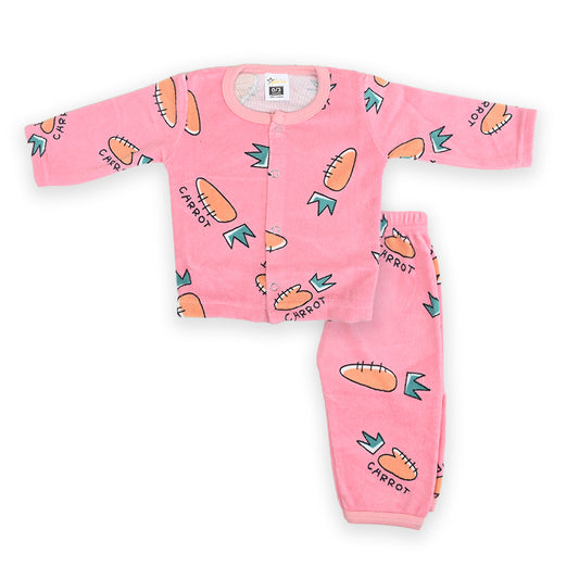 Bunny Carrots Printed Winter Newborn Sleep suits