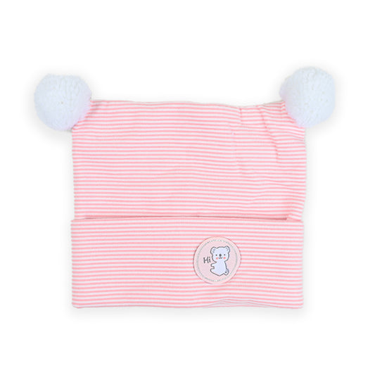 Quilted Pom Pom Newborn Baby Warm Cap