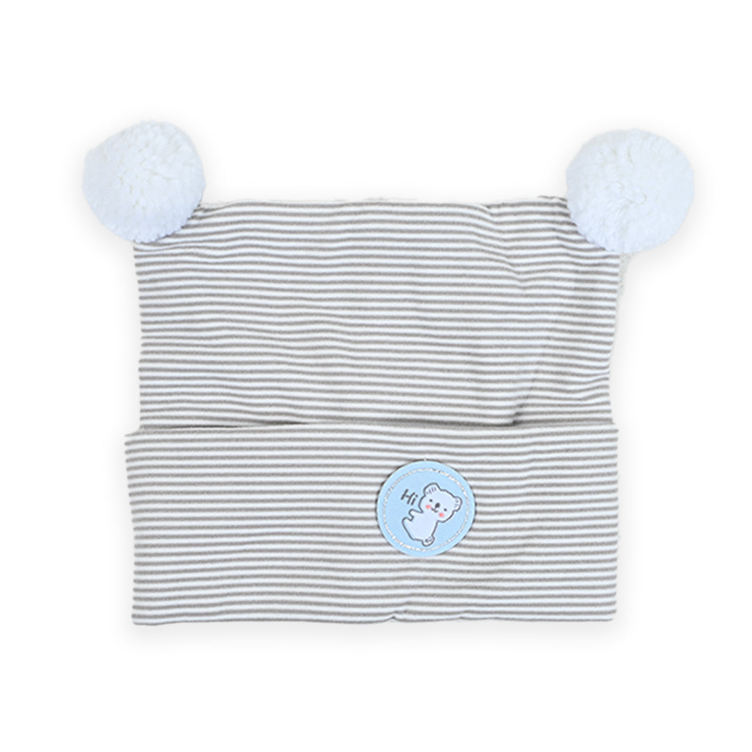 Quilted Pom Pom Newborn Baby Warm Cap