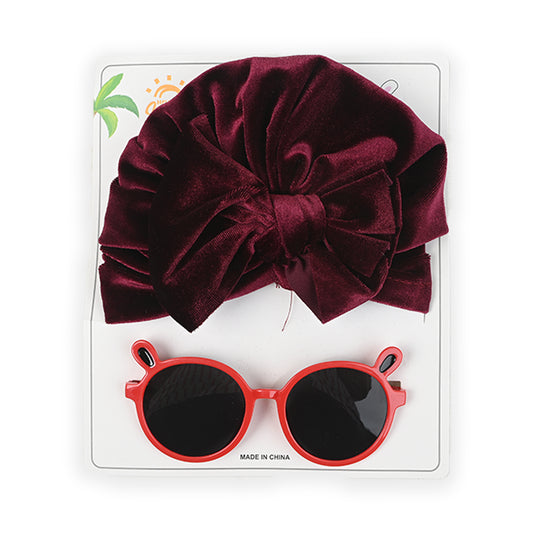 Premium Velvet Winter Turban Hats With Glasses