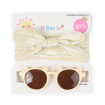 Newborn Sunglasses and Velvet Headband Gift Set