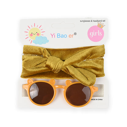 Newborn Sunglasses and Velvet Headband Gift Set