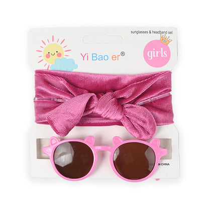 Newborn Sunglasses and Velvet Headband Gift Set