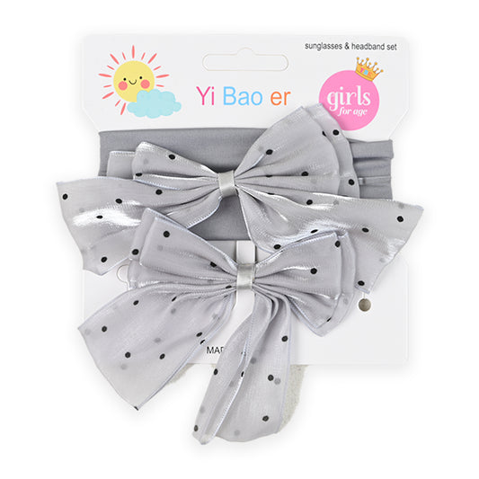 Sun Shine Dots Girl Premium 2 Piece Headband & Clip Set