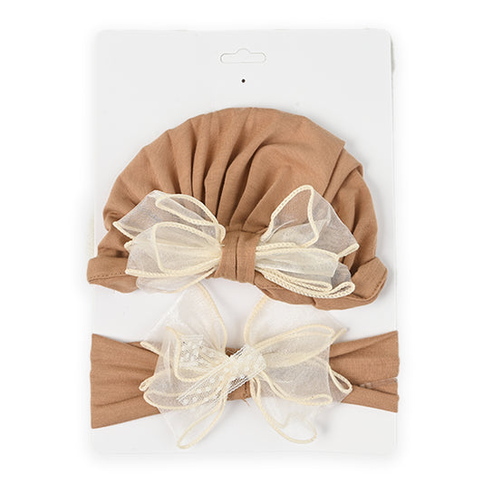 Fabric Net Turban Hat Headband Set Pack Of 2