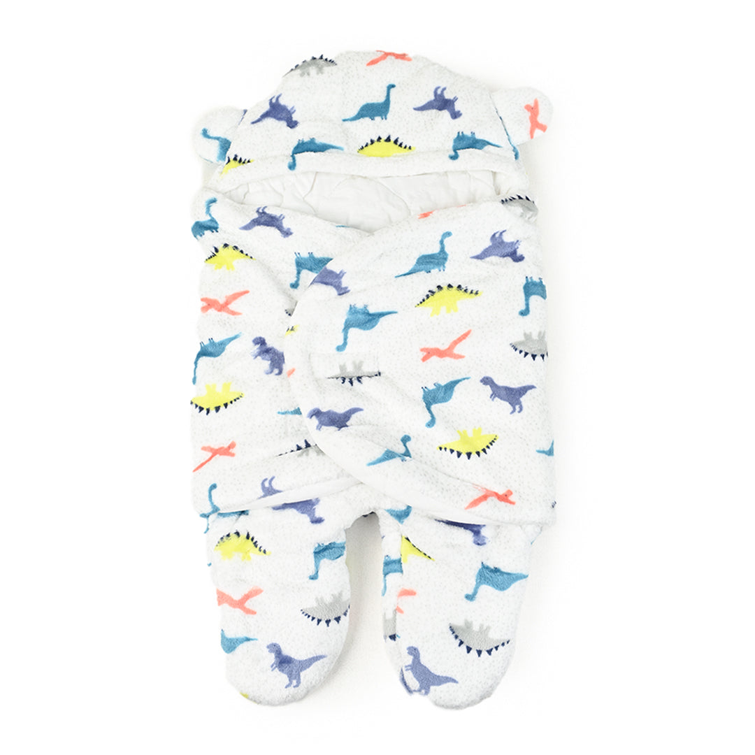 Dino Quilted Furry Swaddle And Sleep Bag - Baby Co