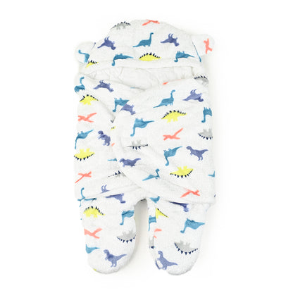 Dino Quilted Furry Swaddle And Sleep Bag - Baby Co