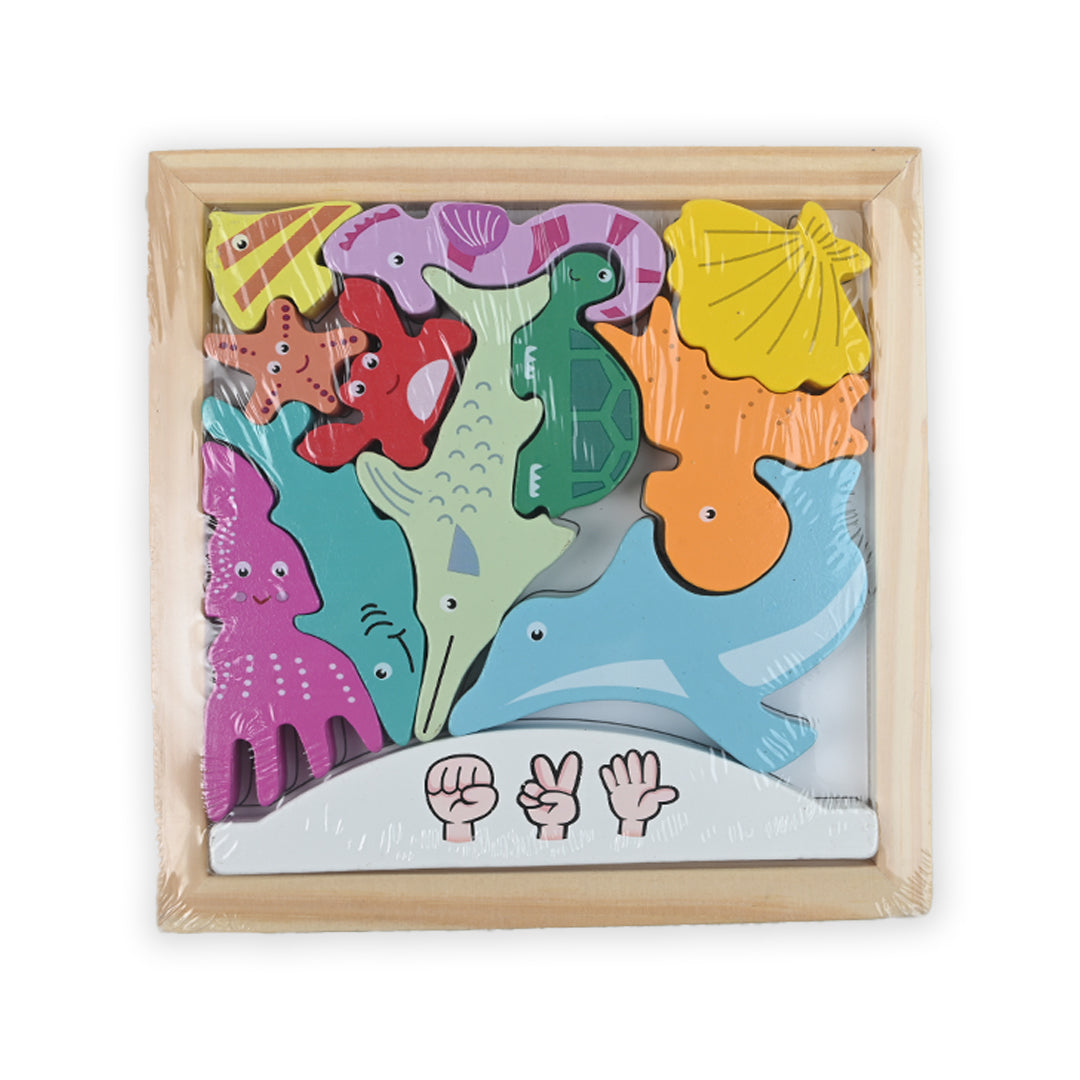 Educational & Learning Wooded Puzzle Jigsaw Blocks