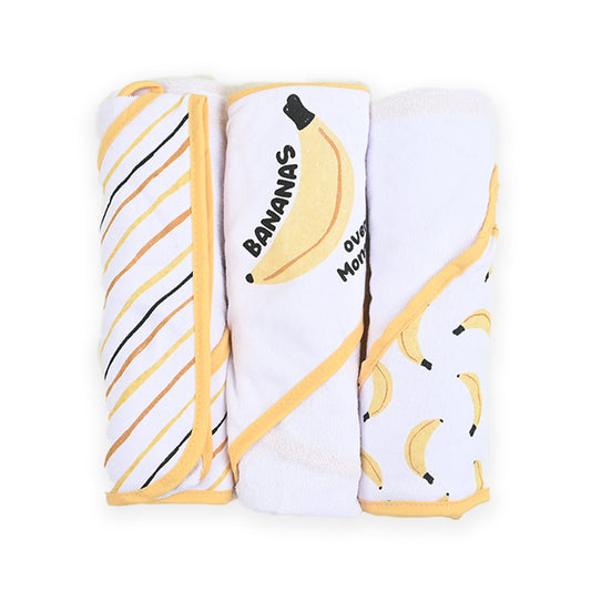 3 Piece Hooded Towel Set Yellow