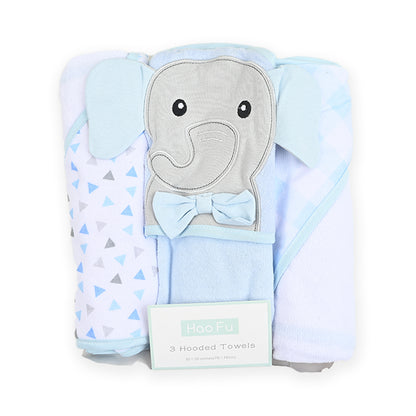 3 Piece Hooded Towel Set