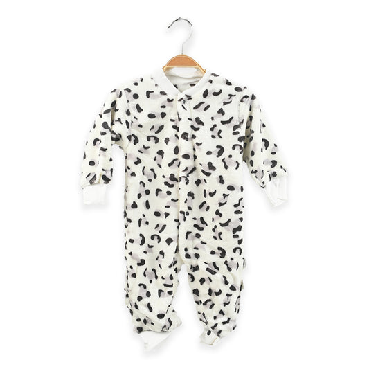 Leopard Fluff Fleece Winter Romper