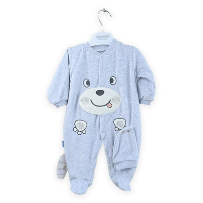 Bear Fleece Winter Romper with Cap