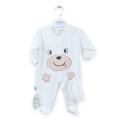 Bear Fleece Winter Romper with Cap