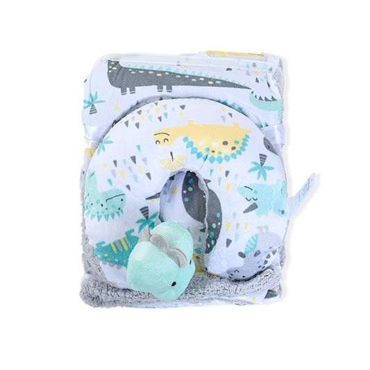 Dino Blanket With Neck Pillow - Baby Co