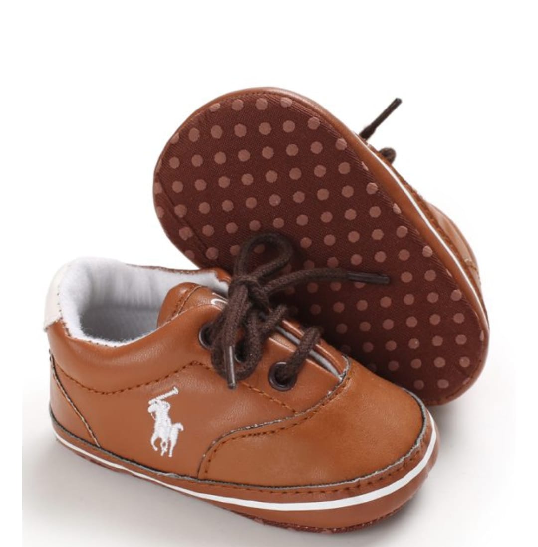 Dark Brown Polo Baby Shoes