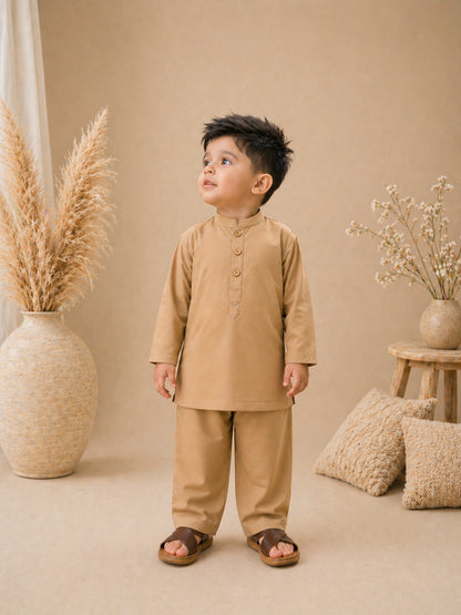 Desert Luxe Camel Cord Set for Baby Boys | Boys Eastern Wear | Babyco