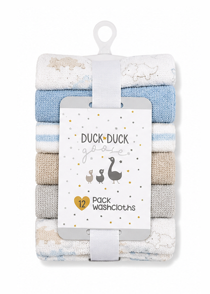 Duck & Duck Pack of 12 Washclothes
