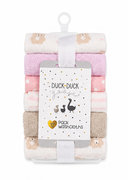 Duck & Duck Pack of 12 Washclothes