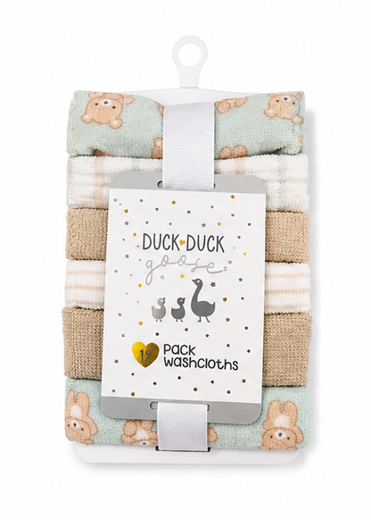 Duck & Duck Pack of 12 Washclothes