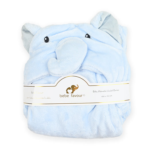 Elephant Fleece Hooded Blanket