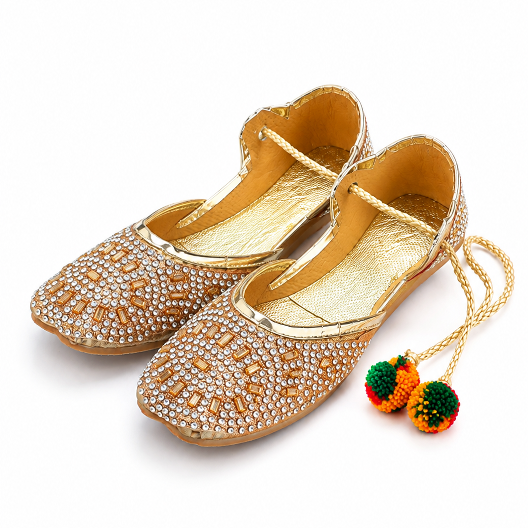 Gold Blossom Baby Khussa