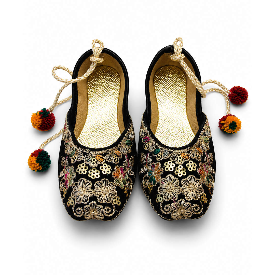 Gold Embroidered Baby Khussa