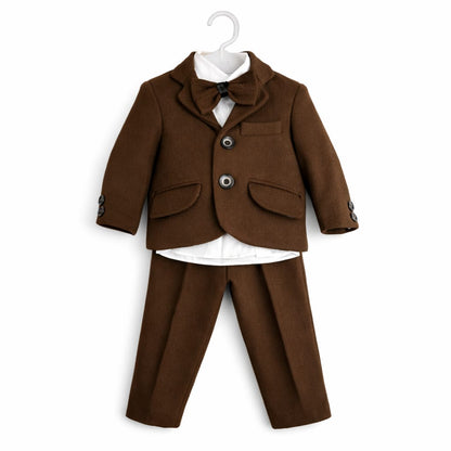 Brown Wool 4 Piece Pant Suit (Premium)
