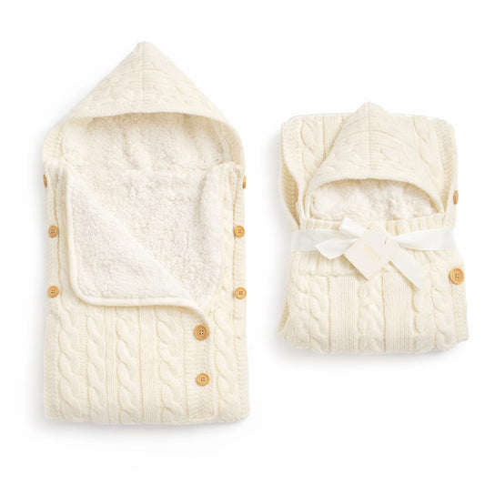 Aifeire Hooded Buttoned Down Premium Wool and Fur Sleep Sack
