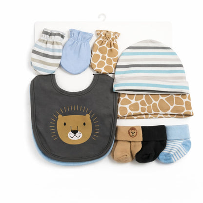 Newborn Baby Essentials Gift Set – (10-Piece Unisex Set) Lion