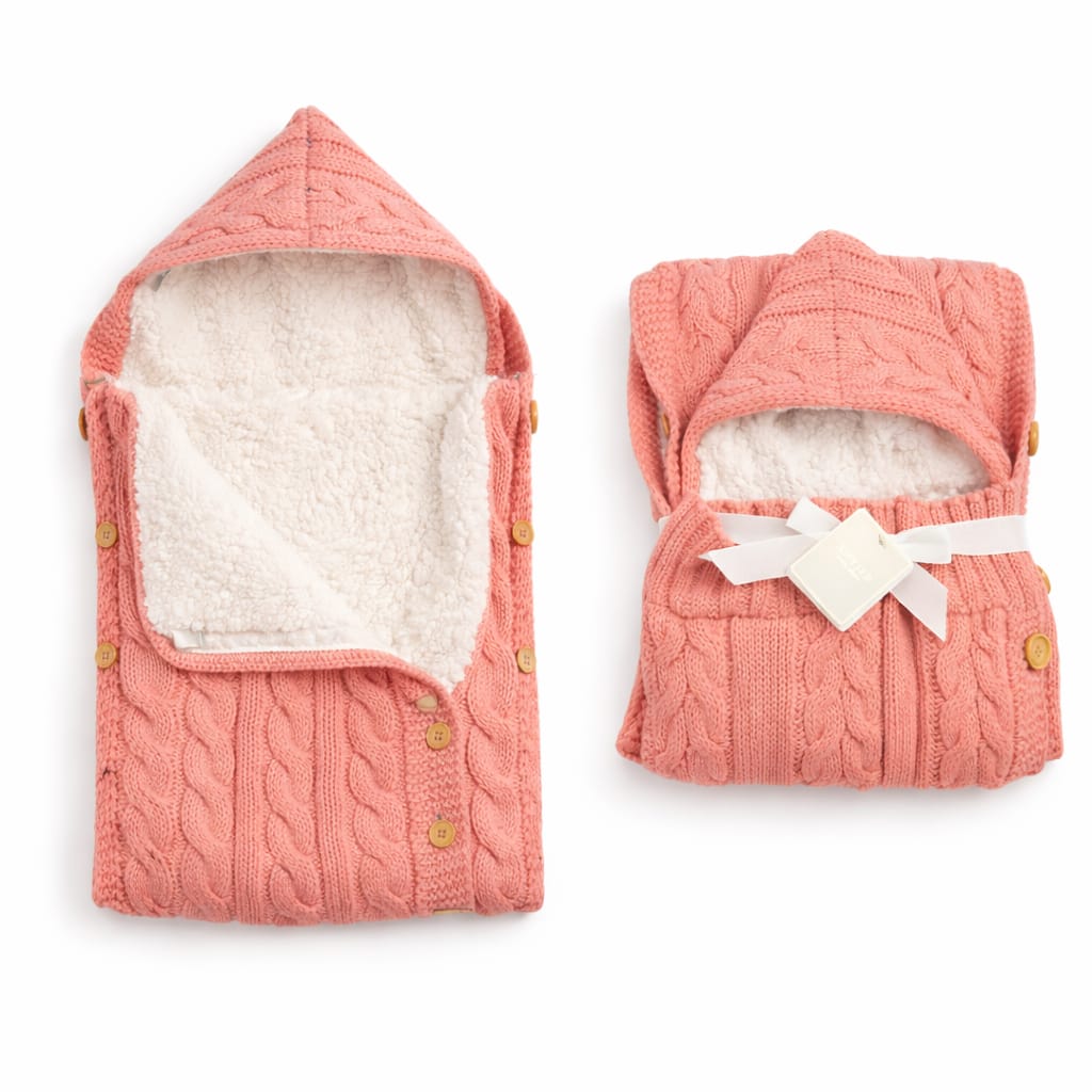 Aifeire Hooded Buttoned Down Premium Wool and Fur Sleep Sack