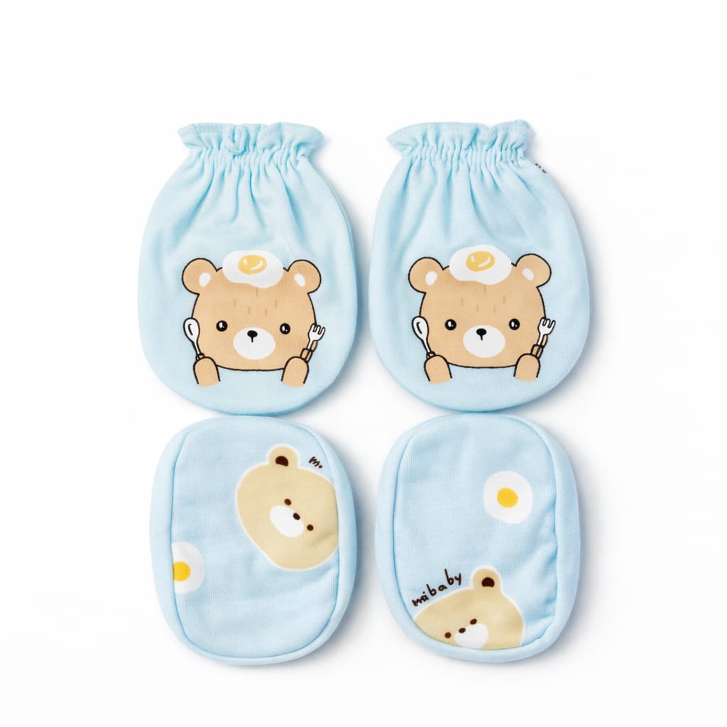 Newborn Cotton Mittens & Booties Set – Soft Anti-Scratch Gloves and Socks