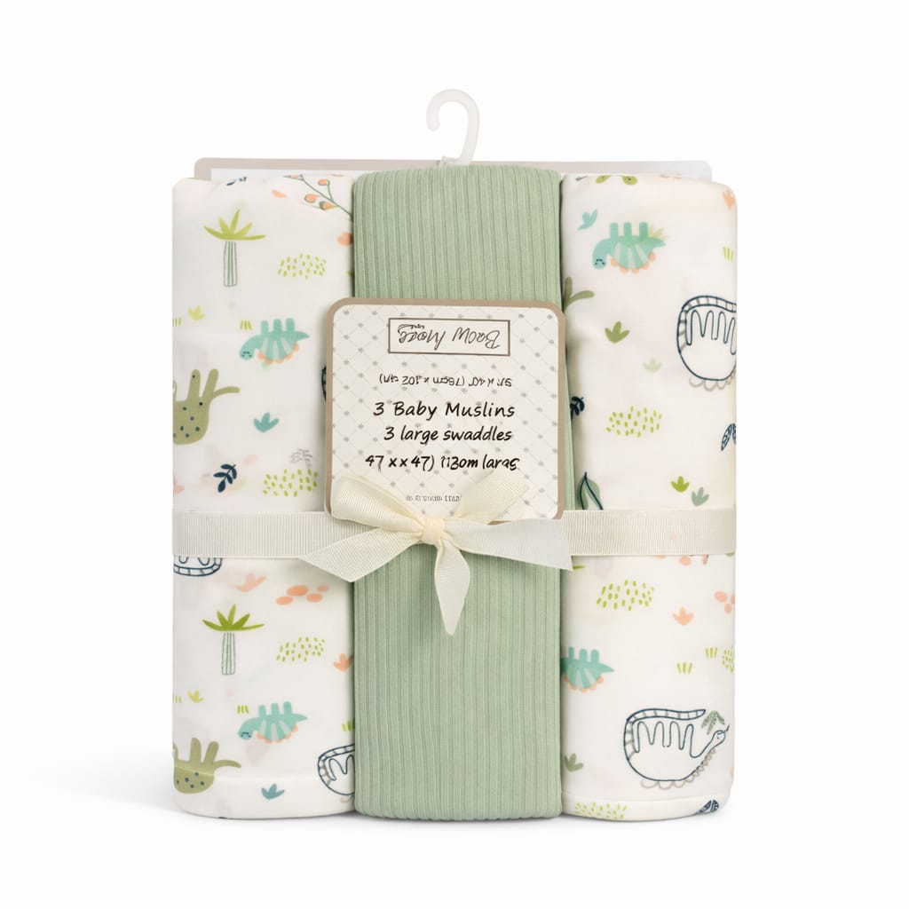 Premium Baby Swaddles Set – Ultra Soft Cotton Receiving Sheets (3 Pack)