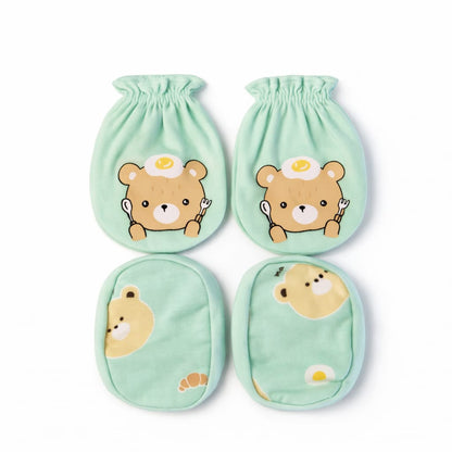 Newborn Cotton Mittens & Booties Set – Soft Anti-Scratch Gloves and Socks