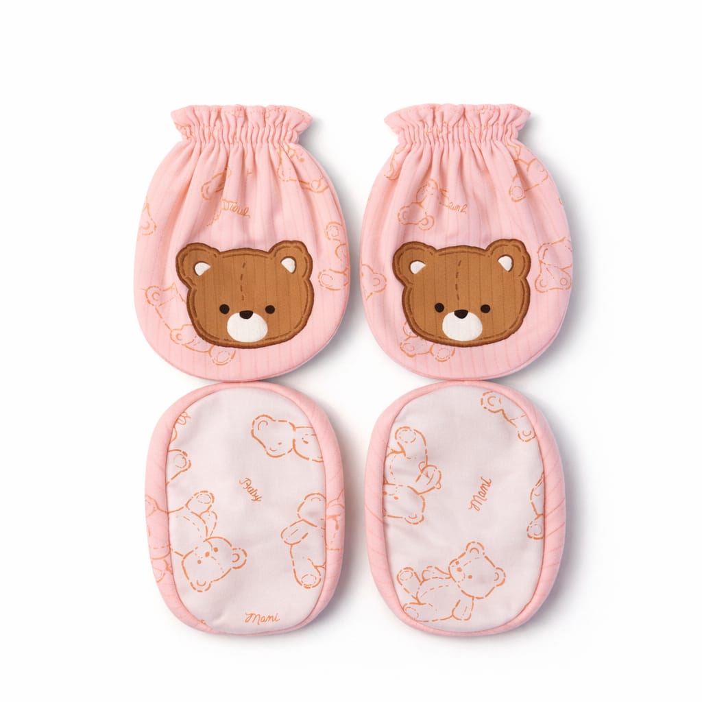 Newborn Cotton Mittens & Booties Set – Soft Anti-Scratch Gloves and Socks