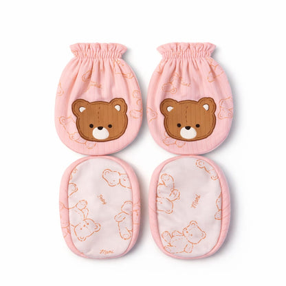 Newborn Cotton Mittens & Booties Set – Soft Anti-Scratch Gloves and Socks