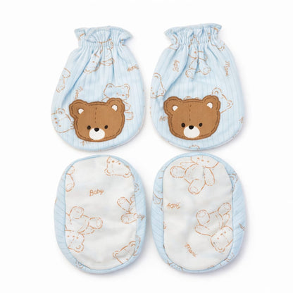 Newborn Cotton Mittens & Booties Set – Soft Anti-Scratch Gloves and Socks