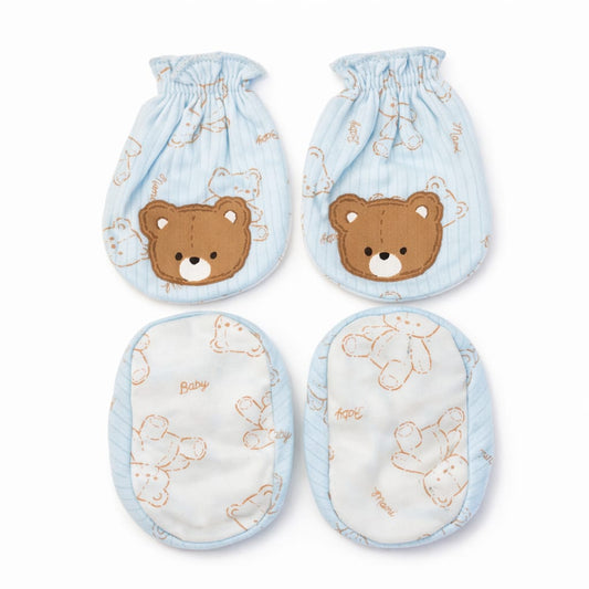 Newborn Cotton Mittens & Booties Set – Soft Anti-Scratch Gloves and Socks