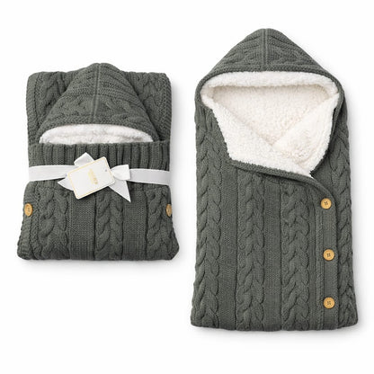 Aifeire Hooded Buttoned Down Premium Wool and Fur Sleep Sack