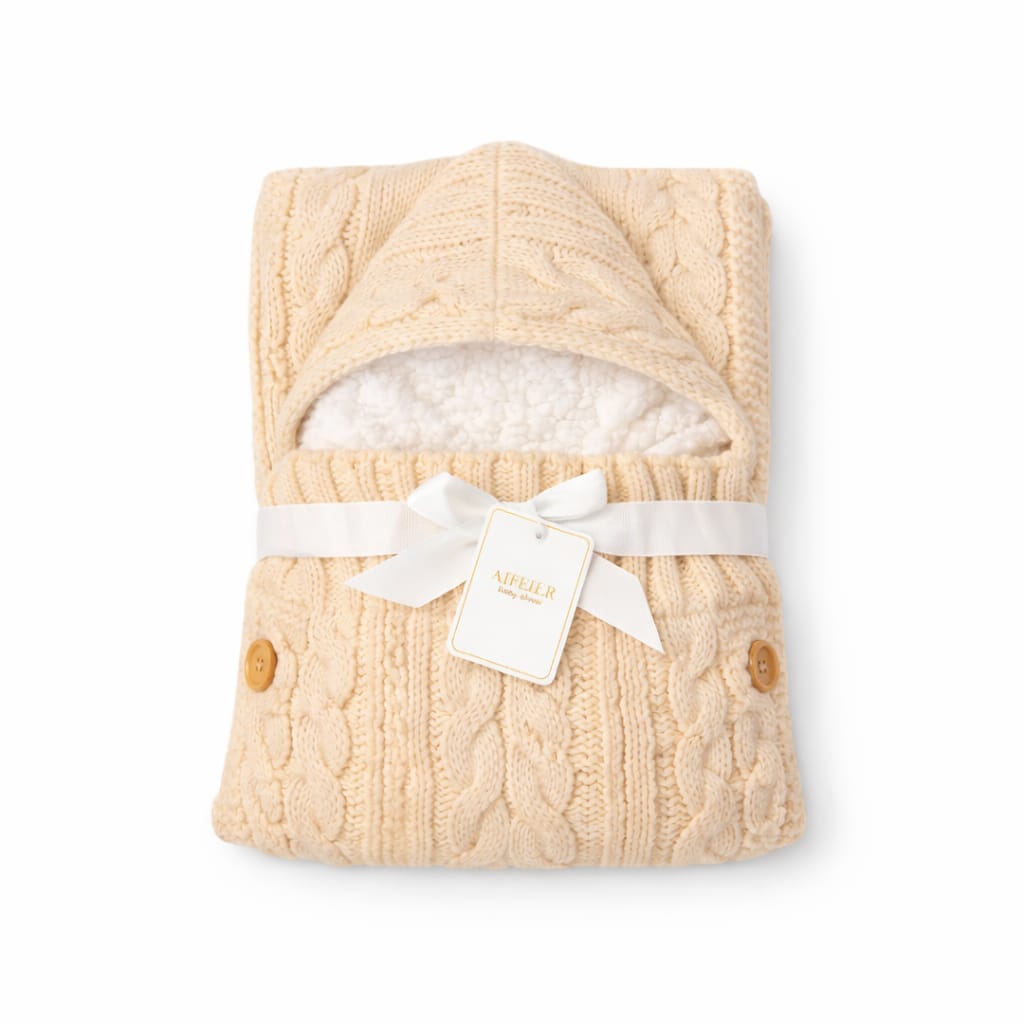 Aifeire Hooded Buttoned Down Premium Wool and Fur Sleep Sack