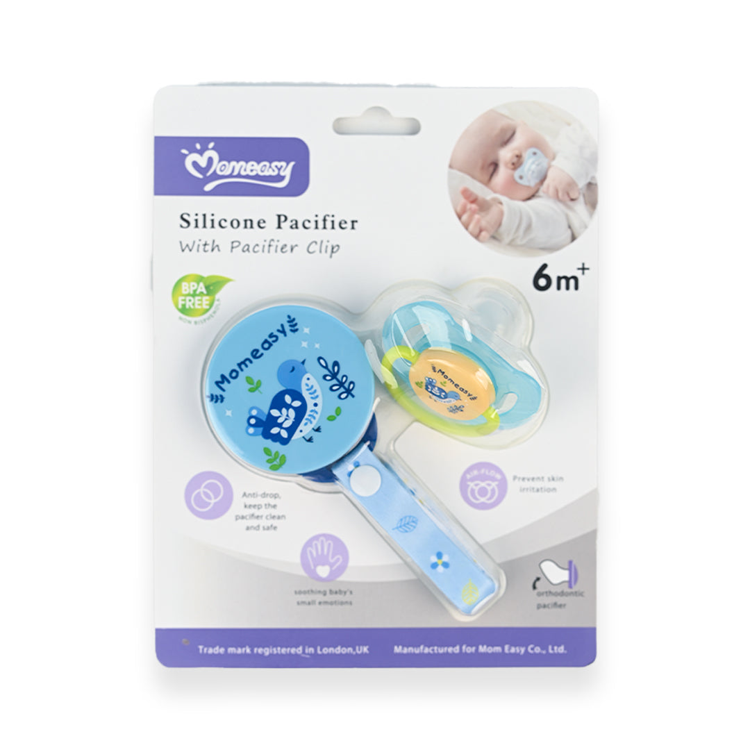 Momeasy Pacifier With Chain Clip Bird